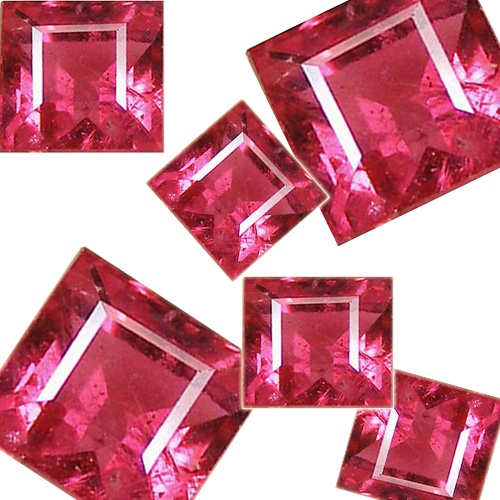28.85 Carats Square Rubies Lot in Size 2.5 mm - A Grade Red Ruby Wholesale