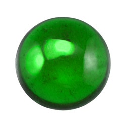 4 Mm Round Green Chrome Diopside Cabochon - Super Grade