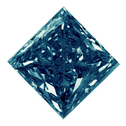 2 Mm Princess Cut Blue Diamond I1/I2 Clarity