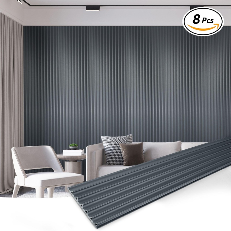 Art3d 104'' x 6.3'' Slat Wall Panels, 8-Pack