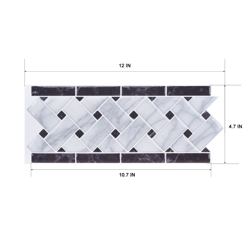 Art3d Tile Borders Peel And Stick Backsplash 12.4"X5" Removable Backsplash For Kitchen & Bathroom