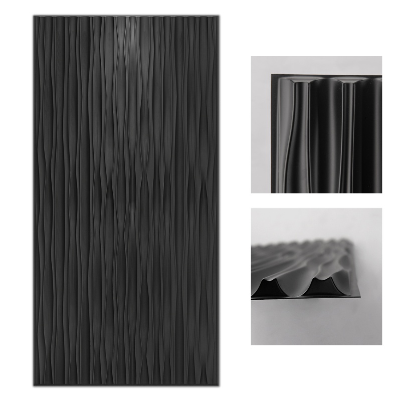 A10056bk-Art3d 6-Pack Large Pvc 3D Wall Panels For Interior Wall déCor,3D Textured Wavy Wall Panels In White, 46.2 Sf