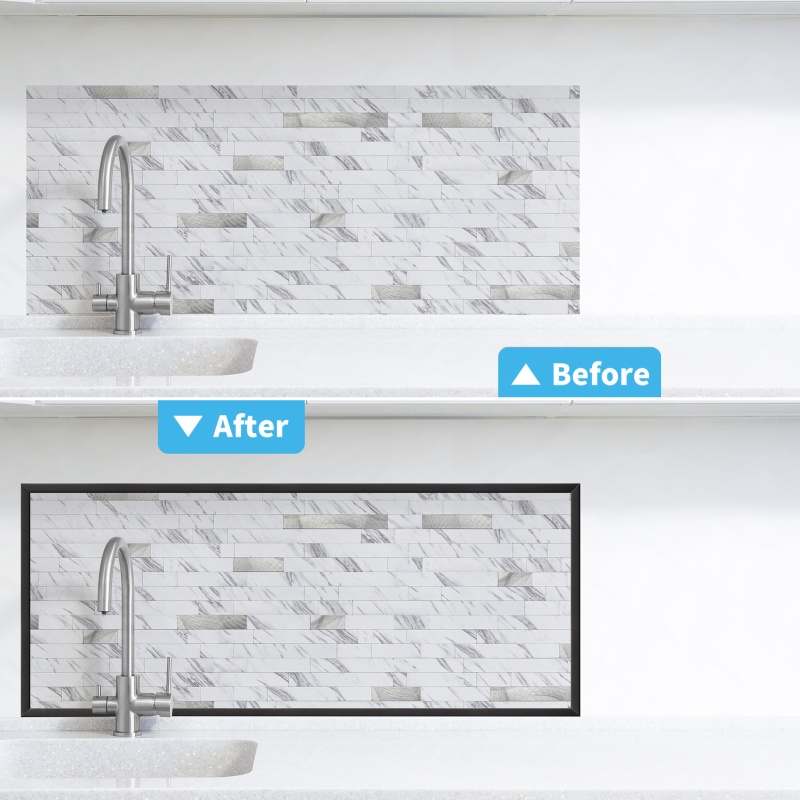 Art3d 10-Pack Peel and Stick Backsplash Tile for Kitchen Bathroom Fireplace Vanitity, Self-Adhesive Wall Tile in Blue Grey
