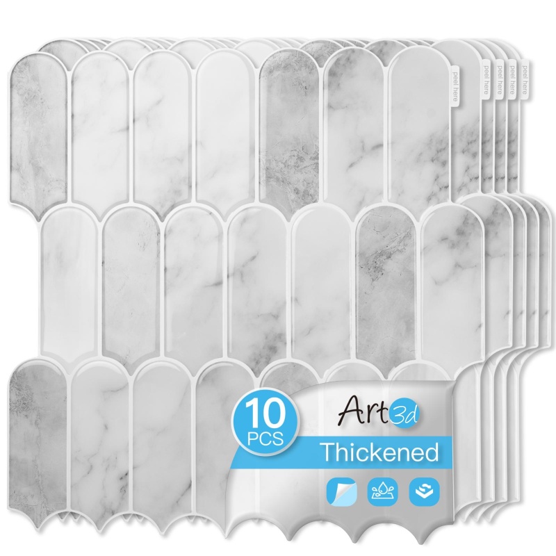 Art3d 12 X 12 Inch Heavy-Duty Peel And Stick Backsplash, Self-Adhesive Wall Tiles For Kitchen Bathroom Decor, 10-Pack