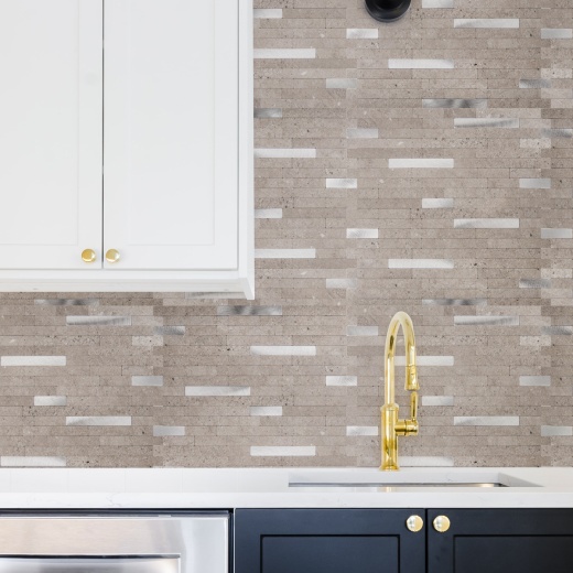 Art3d 12"X12" Peel And Stick Backsplash Tile For Kitchen, Faux Stone Backsplash (5 Tiles)