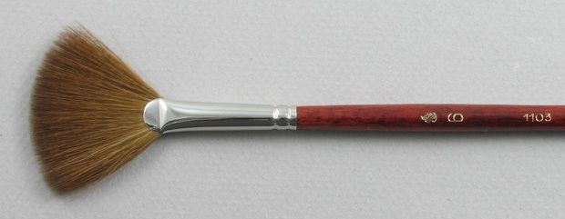 Trinity Brush Kolinsky Sable Long Handle Fan Brush # 6 (Made in Russia)