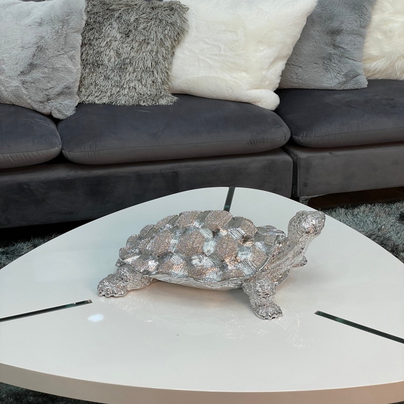 Ambrose Diamond Encrusted Chrome Plated Turtle