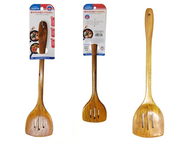 144 Pieces Slotted Turner Polished Bamboo - Kitchen Cutlery