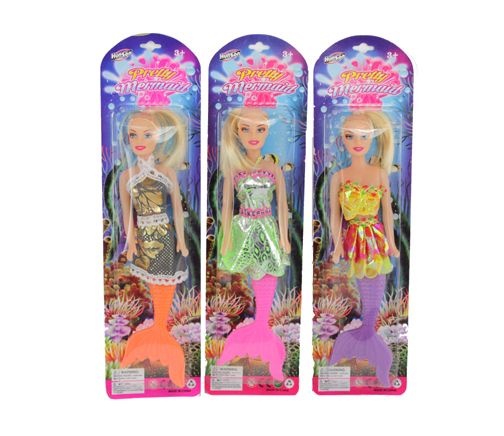 144 Pieces 11 Inch Mermaid Dolls with 3 Assorted Clothes