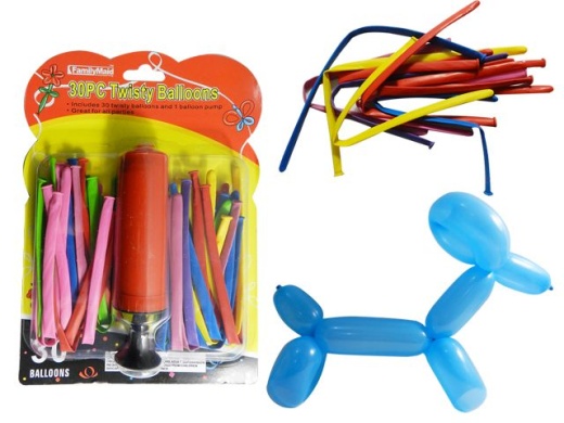 96 Pieces 30 Twisty Balloons with Air Pump Included - Balloons & Balloon Holder