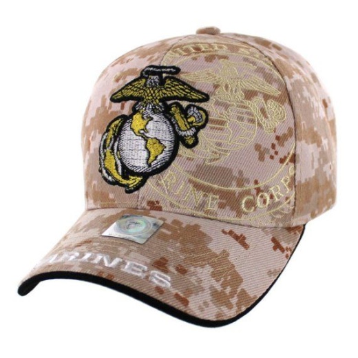 12 Pieces Licensed Globe And Anchor Hat With Shadow Camo - Baseball Caps & Snap Backs