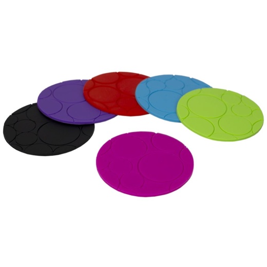 48 Pieces Home Basics Non-Slip Round Silicone Coasters, Multi-Color - Coasters & Trivets
