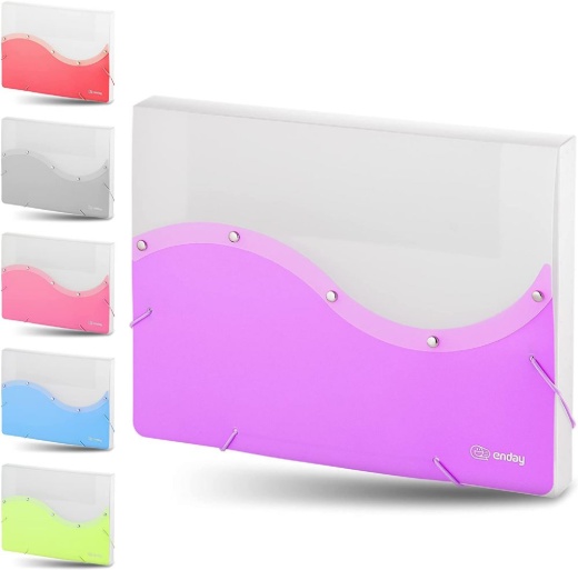 24 Pieces Two Tone Letter Size Document Case, Purple - File Folders & Wallets