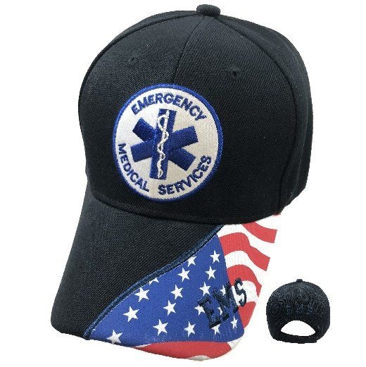 24 Pieces Ems Ball Cap Seal Flag On Bill - Baseball Caps & Snap Backs