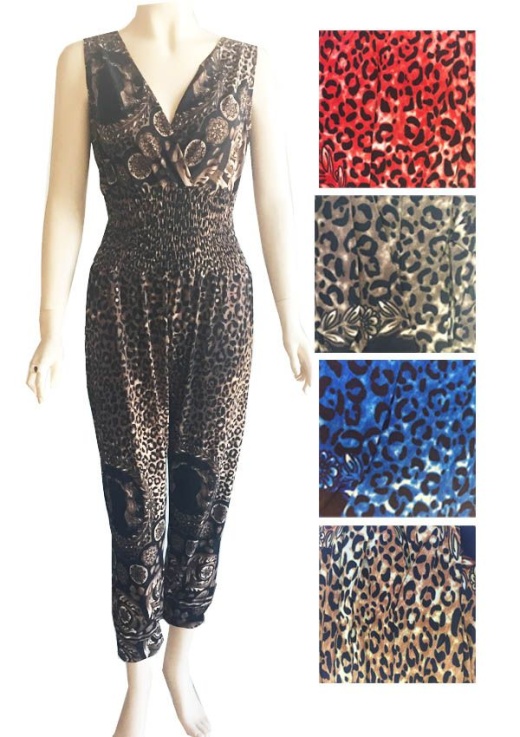 12 Pieces Lady Leopard Print Romper Assorted Color And Size - Womens Rompers & Outfit Sets