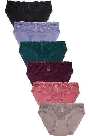 432 Pieces Mamia Ladies Cotton Bikini W/Lace Detail At Front - Women's Panties & Underwear