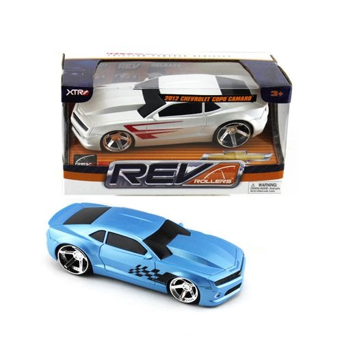 6 Pieces 1:24 Friction Rev Roller Copo Camaro (Blue/White) - Die-Cast Cars