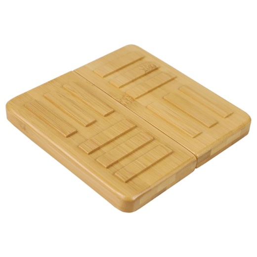 Michael Graves Design Expandable Linear Grooved Square Bamboo Trivet, Natural