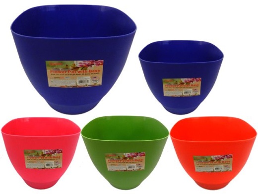 24 Pieces Flower Pot With Base - Garden Planters And Pots