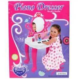 4 Pieces 29" B/O Mirror Play Set W/ B/O Piano & Accss - Girls Toys