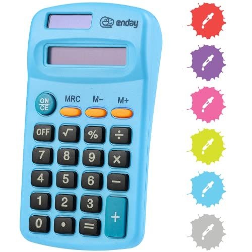 24 Pieces 8-Digit Dual Power Pocket Size Calculator, Blue - Calculators
