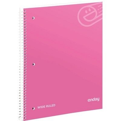 36 Pieces Spiral Notebook 1-Subject W/R 70 Ct., Pink - Notebooks