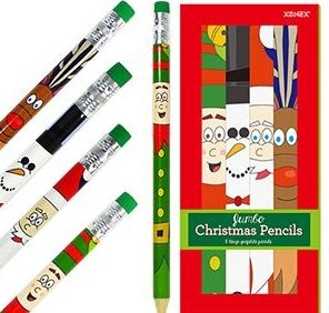 20 Pieces 8 Pack Jumbo Christmas Pencils - Christmas Novelties