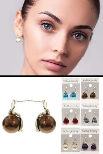 36 Pairs Multi Color And Silver Tone Metal Stud Earrings With Crystal Accents - Earrings