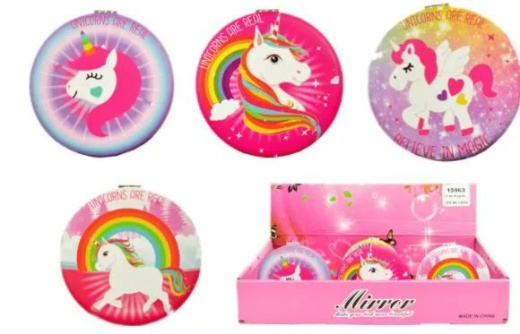 48 Pieces Compact Folding Mirror Unicorn