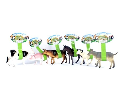 48 Pieces 8 Inch Farm Animal Figures with Hangtag 6 Assorted - Animals & Reptiles