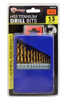 12 Pieces HSS Titanium Drill Bit Set 13 Piece - Screwdrivers and Sets