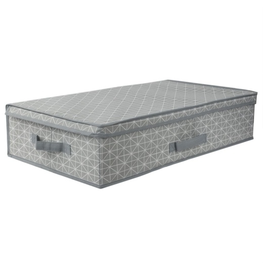12 Pieces Home Basics Diamond Collection Under The Bed Storage Box Grey - Storage & Organization