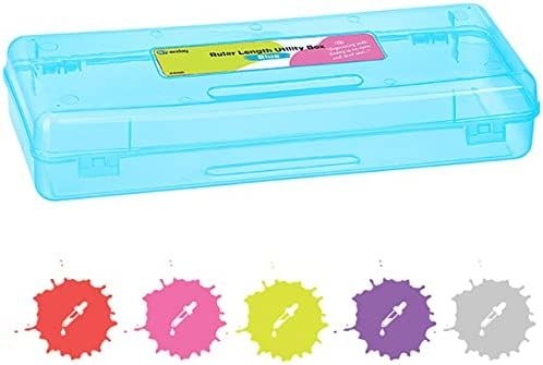 12 Pieces Multipurpose Ruler Length Utility Box, Blue - Storage & Organization