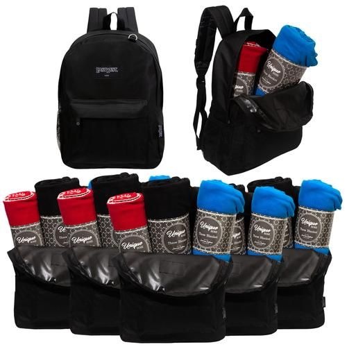 Winter Care Sets: 12 Backpacks and 12 Throw Blankets