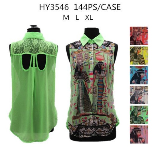 36 Pieces Womens Fashion Summer Button Down Printed Shirt - Womens Fashion Tops