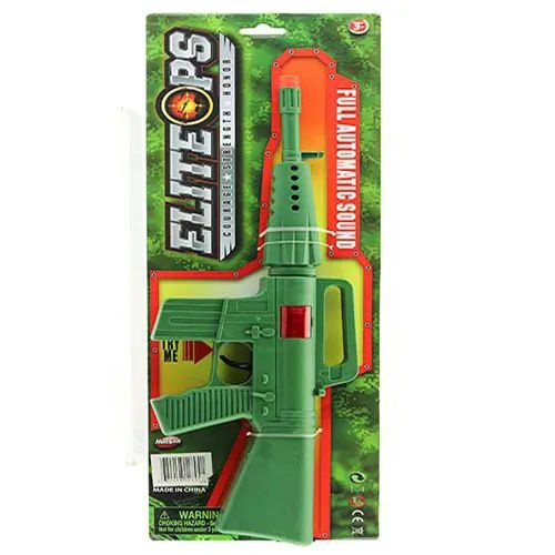 72 Pieces 16" F/F M-Style Green Machine Gun On Card - Toy Weapons