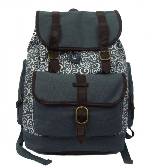 18 Pieces Printed Canvas Computer Daypack Fits 15" Laptop - Backpacks 18" or Larger