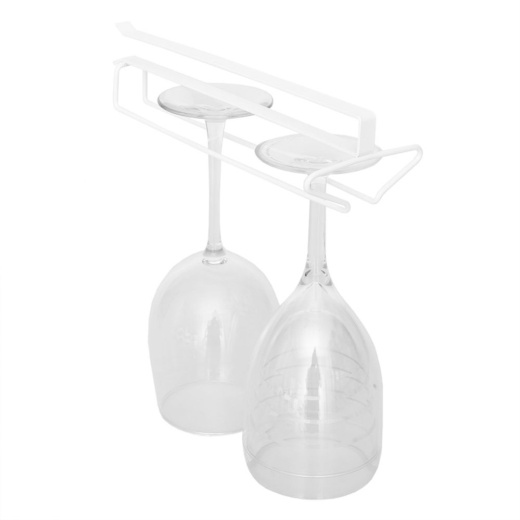 24 Pieces Home Basics Vinyl Coated Steel Wine Glass Rack, White - Kitchen Gadgets & Tools