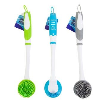 24 Pieces Brush Kitchen W/Tpr Bristles 3Asst Colors 12.5Inl Clean Ht12in L W/Hanging Loop Clean/Ht