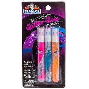 48 Pieces Elmers Glitter Glue 3 Ct Swirl Glam Silvers - Unleash Your Creativity!