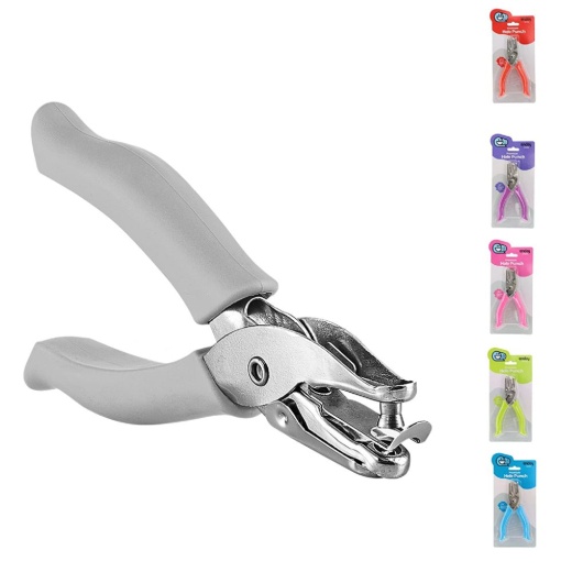 24 Pieces Single Hole Paper Punch With Cushion Grip, Gray - Hole Punchers