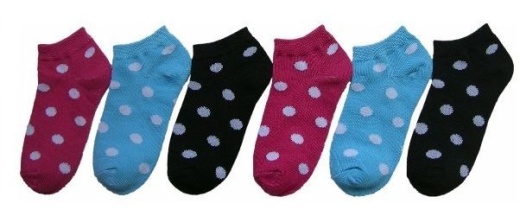 480 Pairs Boy's & Girl's Low Cut Novelty Socks - Polka Dot Print - Size 4-6