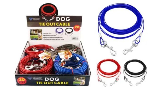 12 Pieces Dog Tie Out Cable - Pet Toys for Outdoor Fun