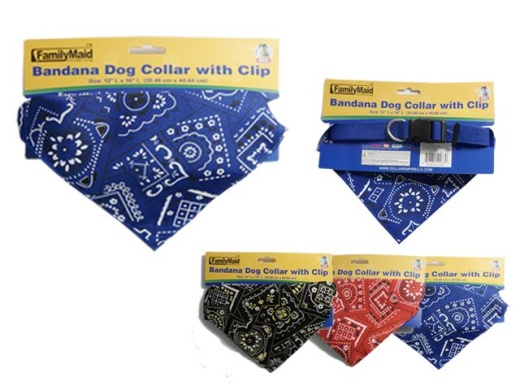 144 Pieces Dog Collar Bandana With Clip - Pet Accessories