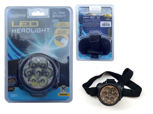 48 Pieces Led Headlight with 7 Heads and Black Strap