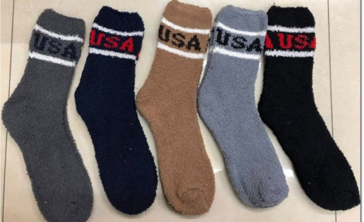 180 Pairs Mens Usa Solid Color Fuzzy Socks - Men's Fuzzy Socks
