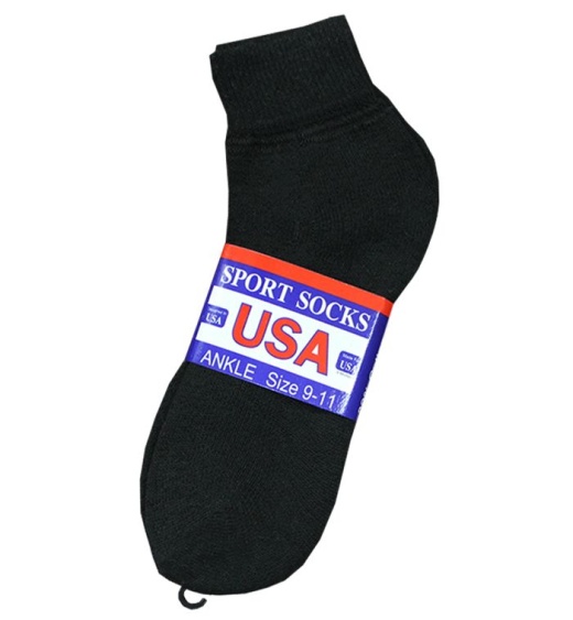 120 Pairs Men's Black Irregular Ankle Sock, Size 10-13 - Mens Ankle Sock