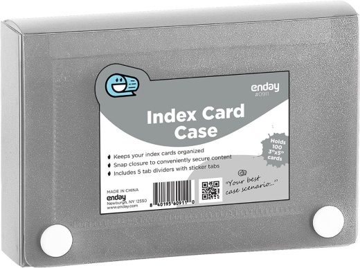 24 Pieces 3" X 5" Index Card Case Holds 5 Tab Dividers Grey - Dividers & Index Cards