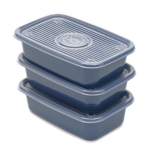 6 Pieces Home Basics Rectangular Meal Prep Containers, Blue - Food Storage Containers