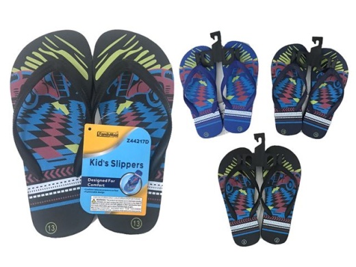 36 Pairs Boy's Slippers Flip Flops in 3 Assorted Colors - Boys Flip Flops & Sandals